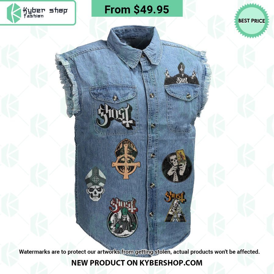 Ghost All Your Faith All Your Rage Sleeveless Denim Jacket