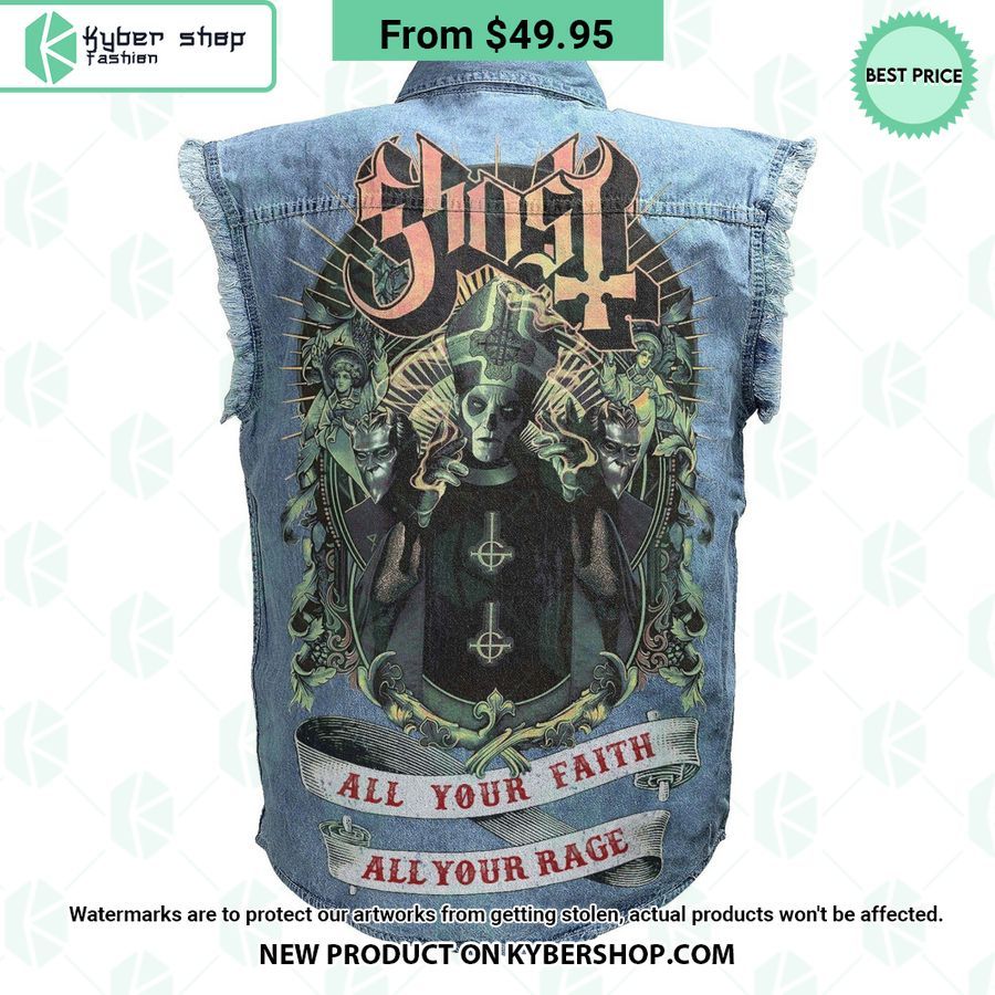 Ghost All Your Faith All Your Rage Sleeveless Denim Jacket