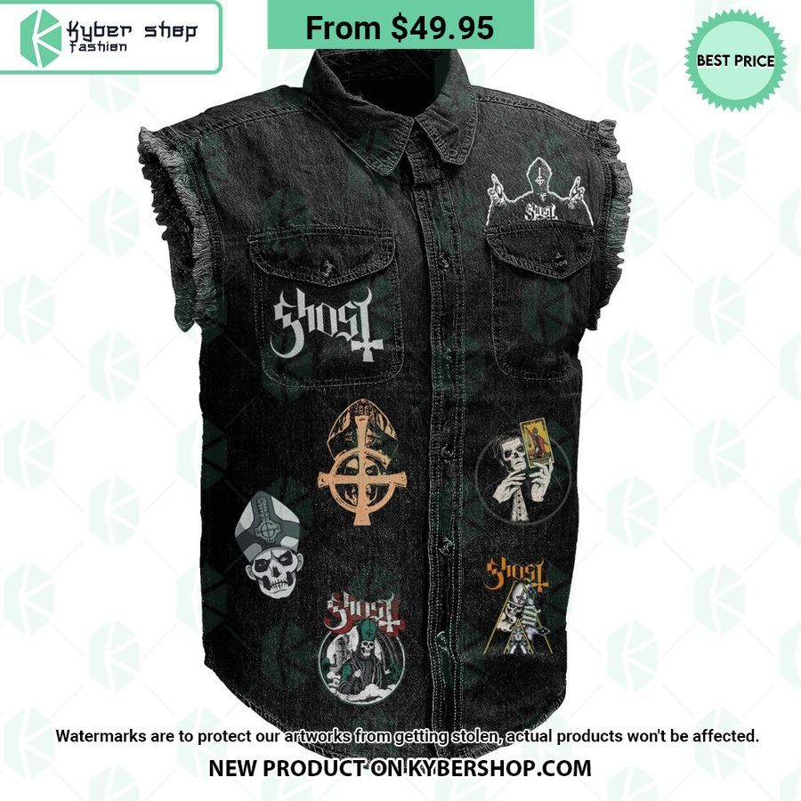 Ghost All Your Faith All Your Rage Sleeveless Denim Jacket