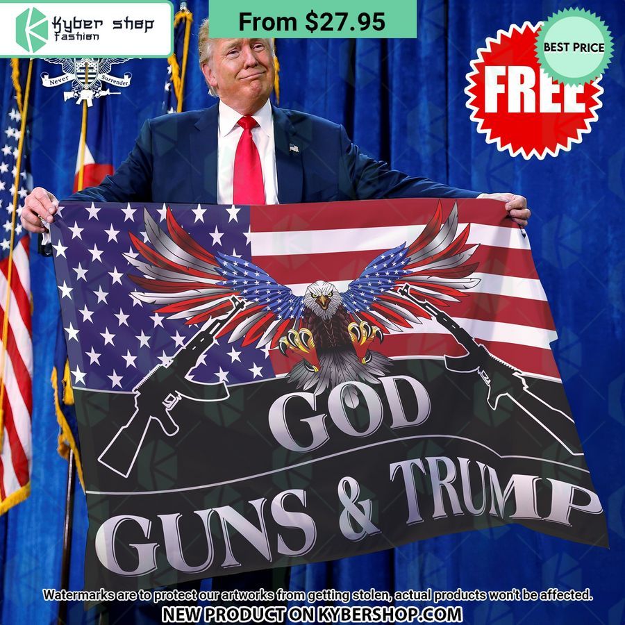 God Guns Trump US Flag