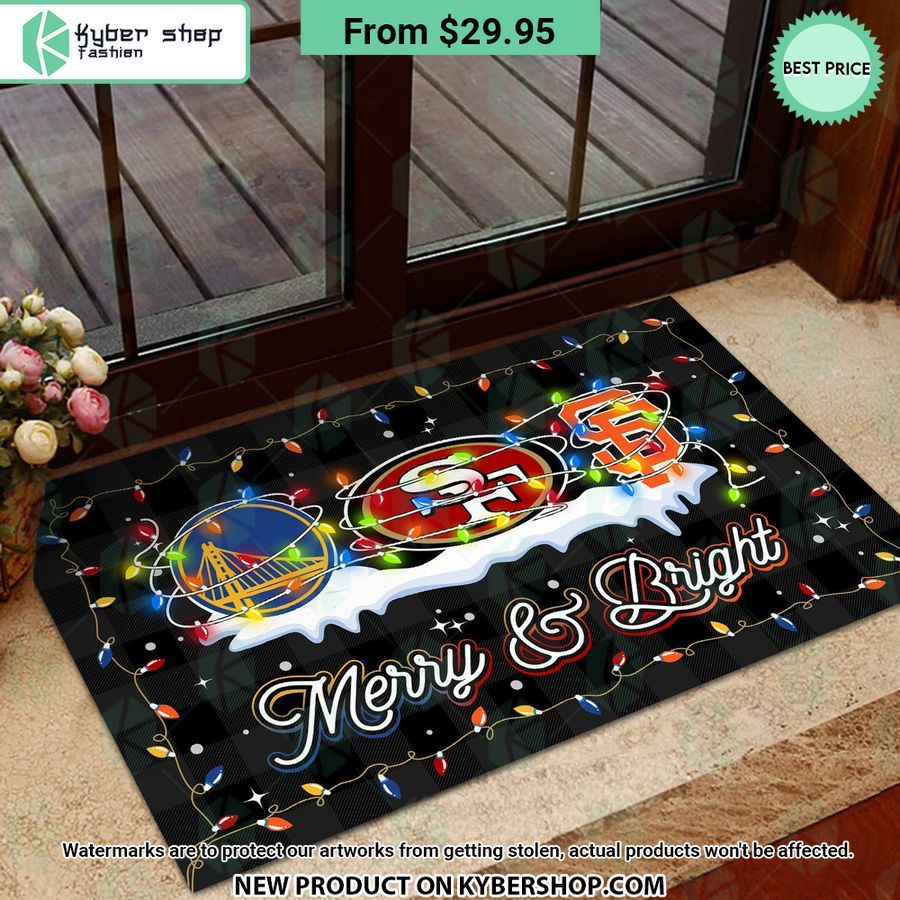 Golden State Warriors Merry And Bright Doormat