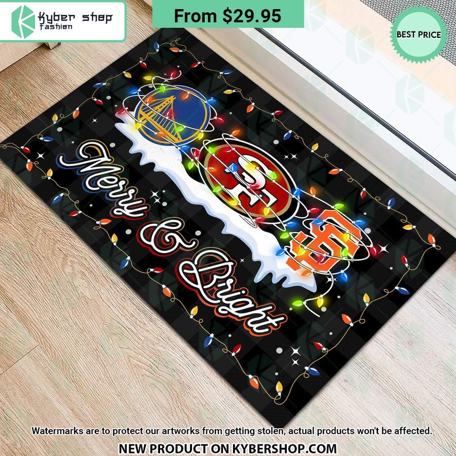 Golden State Warriors Merry And Bright Doormat