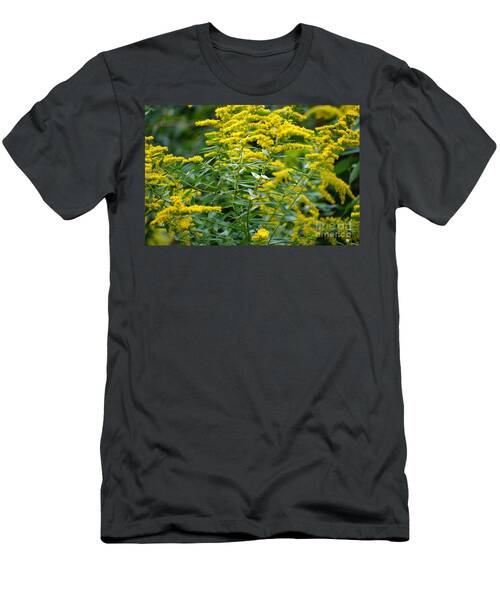 Goldenrod And Leaves - Abstract T-Shirt
