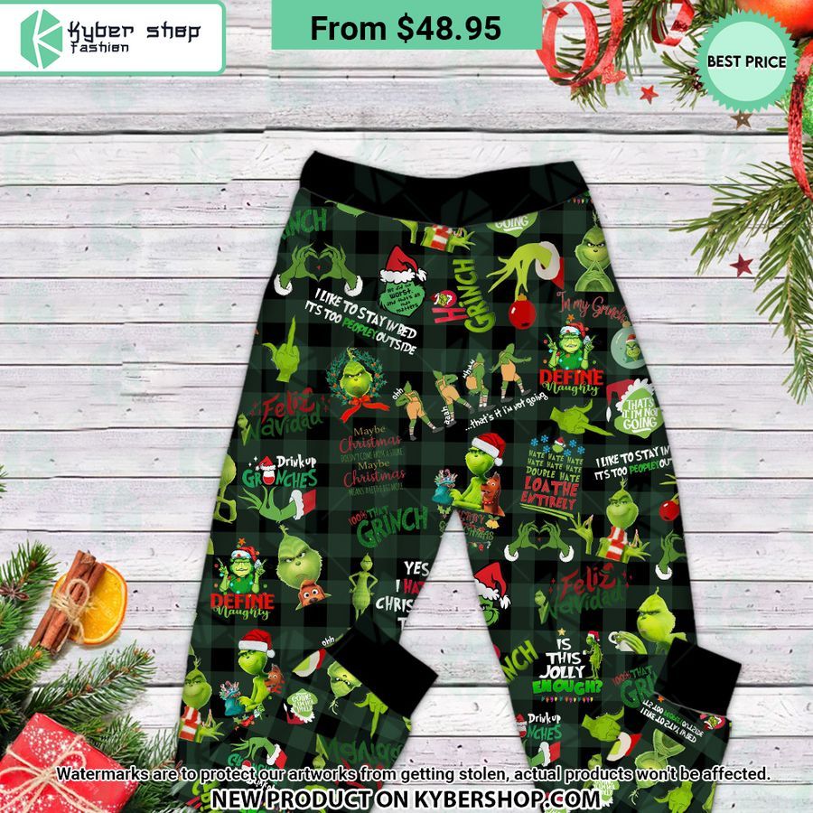 Grinch Is My Name Christmas Is Game Pajamas Set