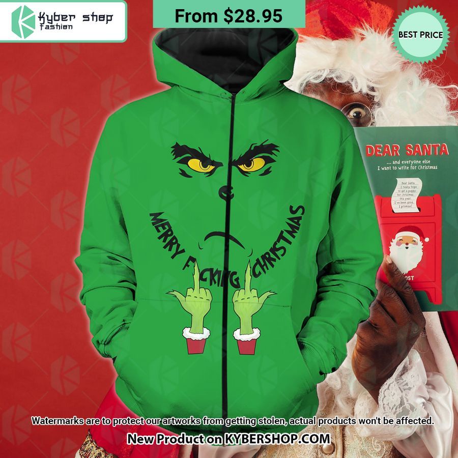 Grinch Merry Fucking Christmas Hoodie