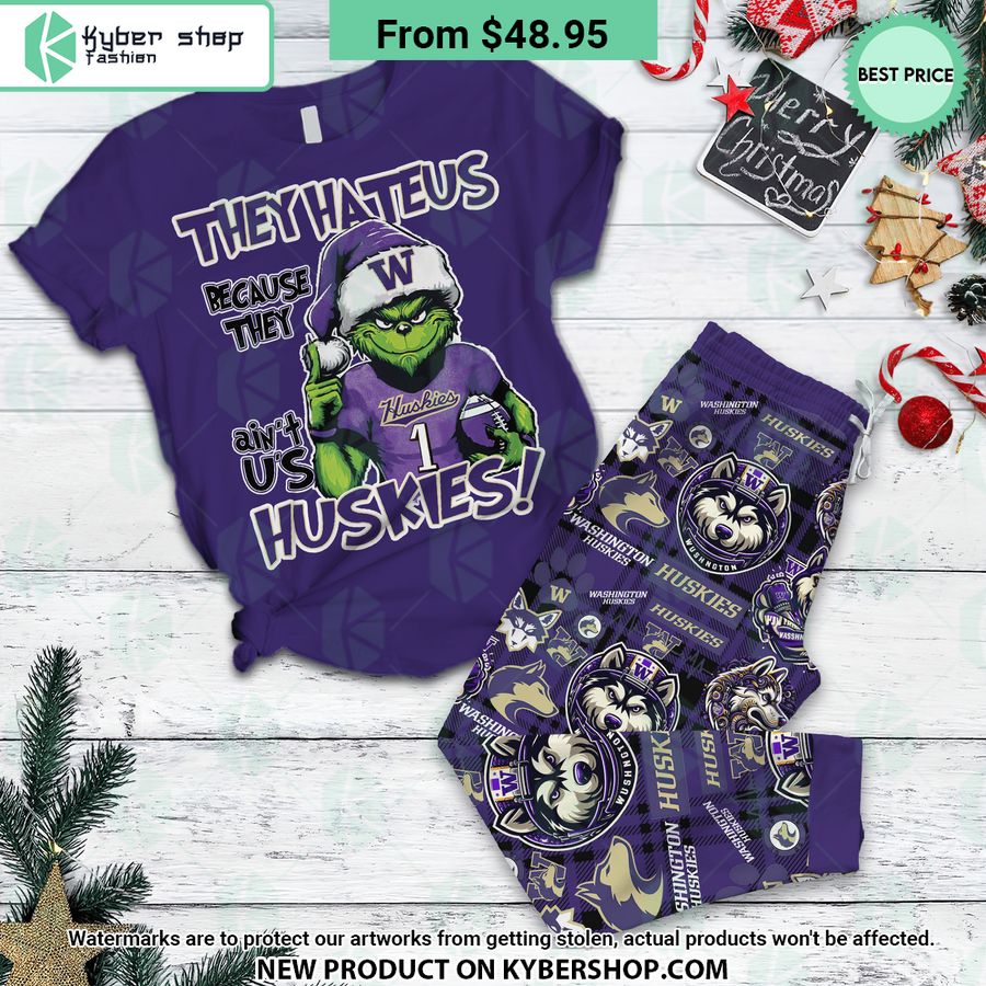 Grinch They Hate Us Because They ain’t Us Washington Huskies Pajamas