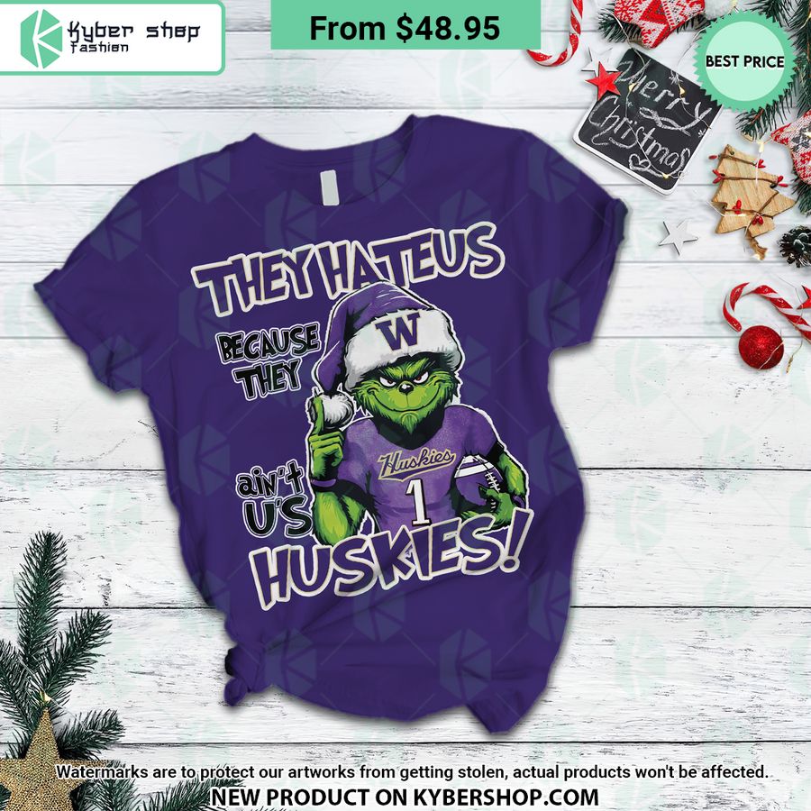 Grinch They Hate Us Because They ain’t Us Washington Huskies Pajamas