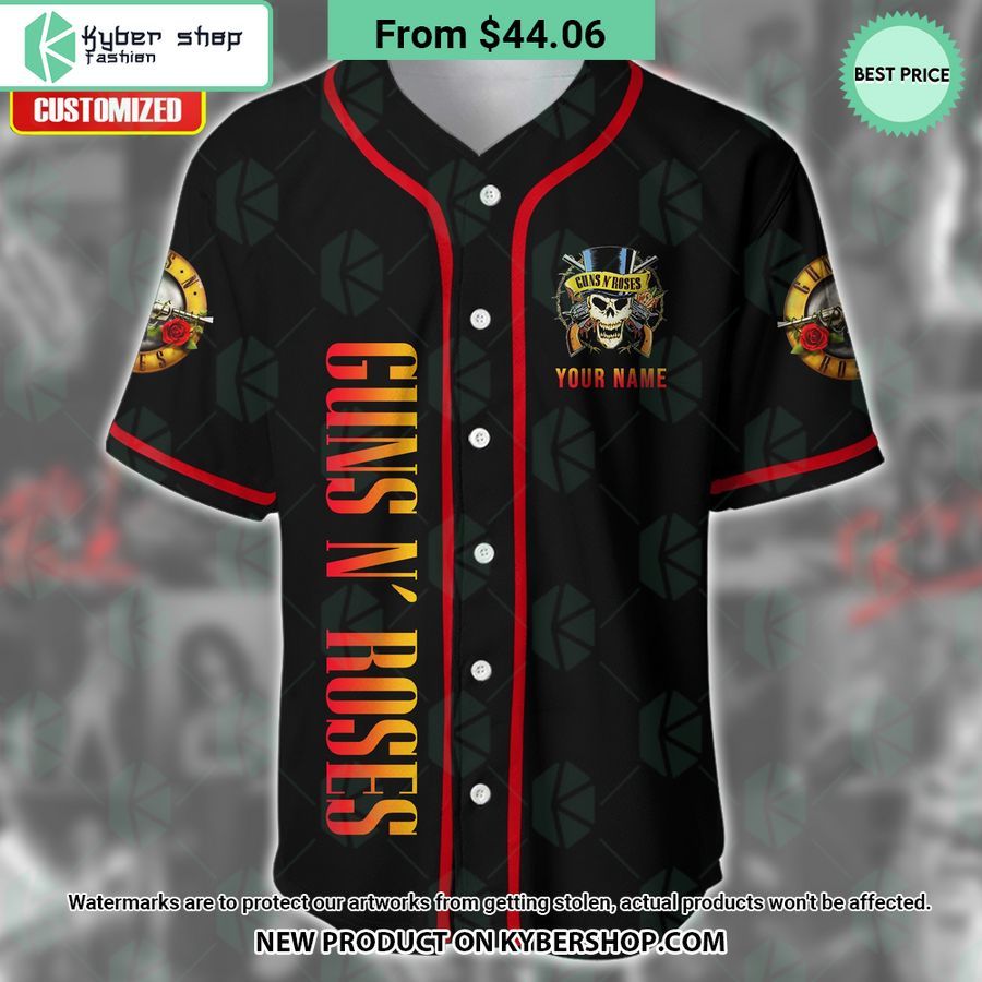 Gun N’ Roses Skull Appetite for Destruction CUSTOM Baseball Jersey