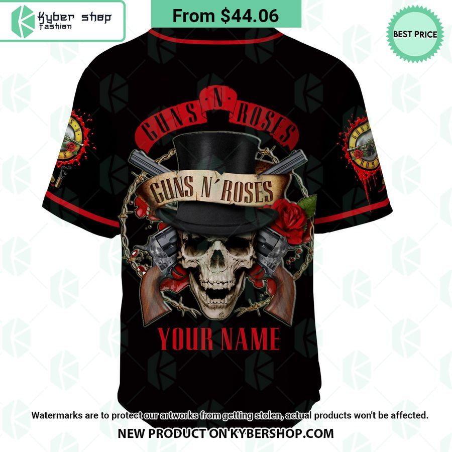 Gun N’ Roses Skull CUSTOM Baseball Jersey