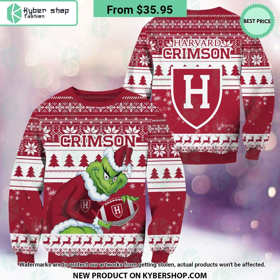 Harvard Crimson Grinch Christmas Sweater