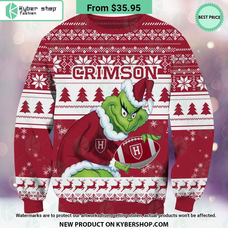 Harvard Crimson Grinch Christmas Sweater