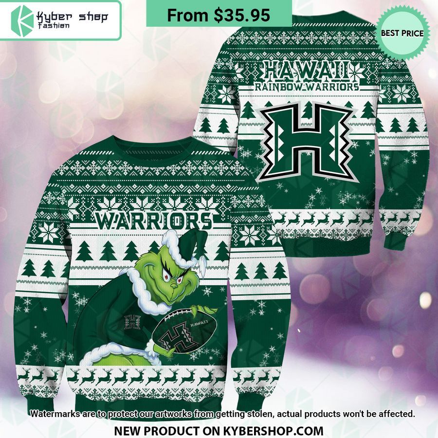 Hawaii Rainbow Warriors Grinch Christmas Sweater