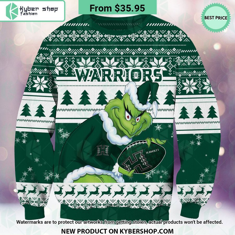 Hawaii Rainbow Warriors Grinch Christmas Sweater