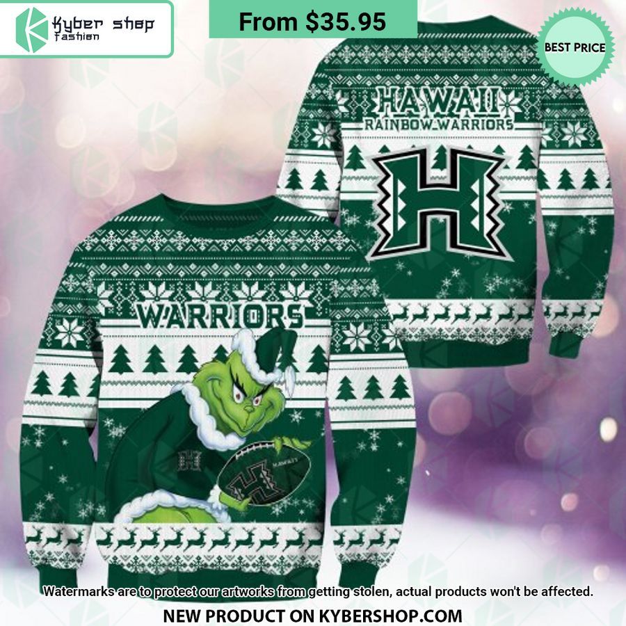 Hawaii Rainbow Warriors Grinch Christmas Sweater
