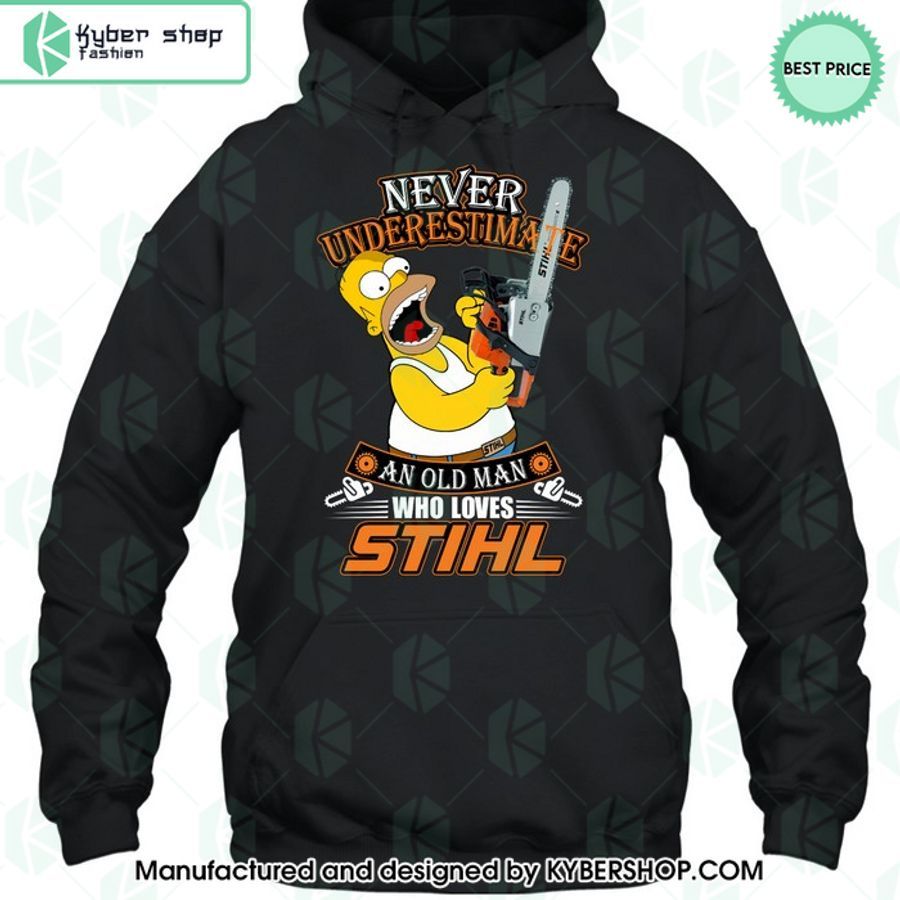 Homer Simpson Never Underestimate An Old Man Who Loves STIHL T Shirt