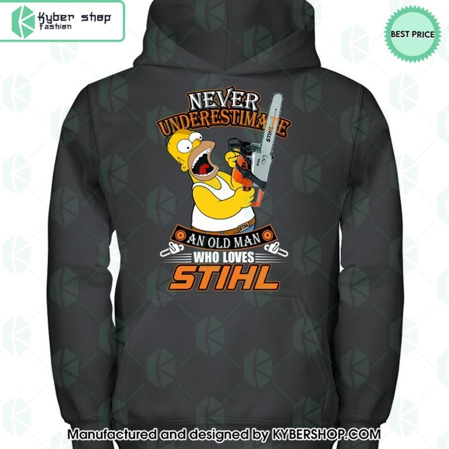 Homer Simpson Never Underestimate An Old Man Who Loves STIHL T Shirt