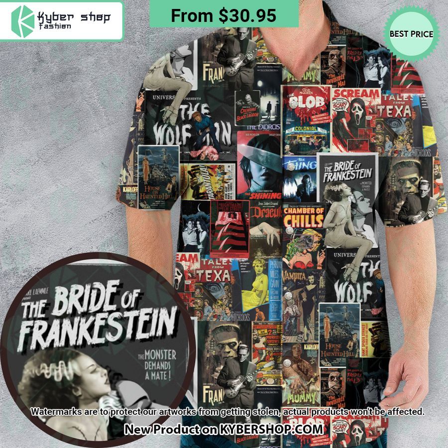 Horror Movie Posters Monster Universal Scream Ghostface The Thing Hawaiian Shirt