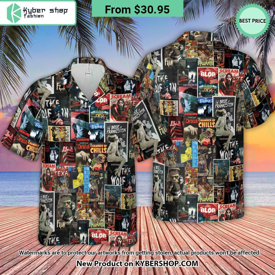 Horror Movie Posters Monster Universal Scream Ghostface The Thing Hawaiian Shirt