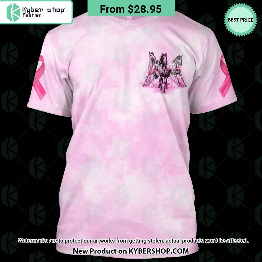 Horse In Ocotober We Wear Pink Breast Cancer Awareness T Shirt