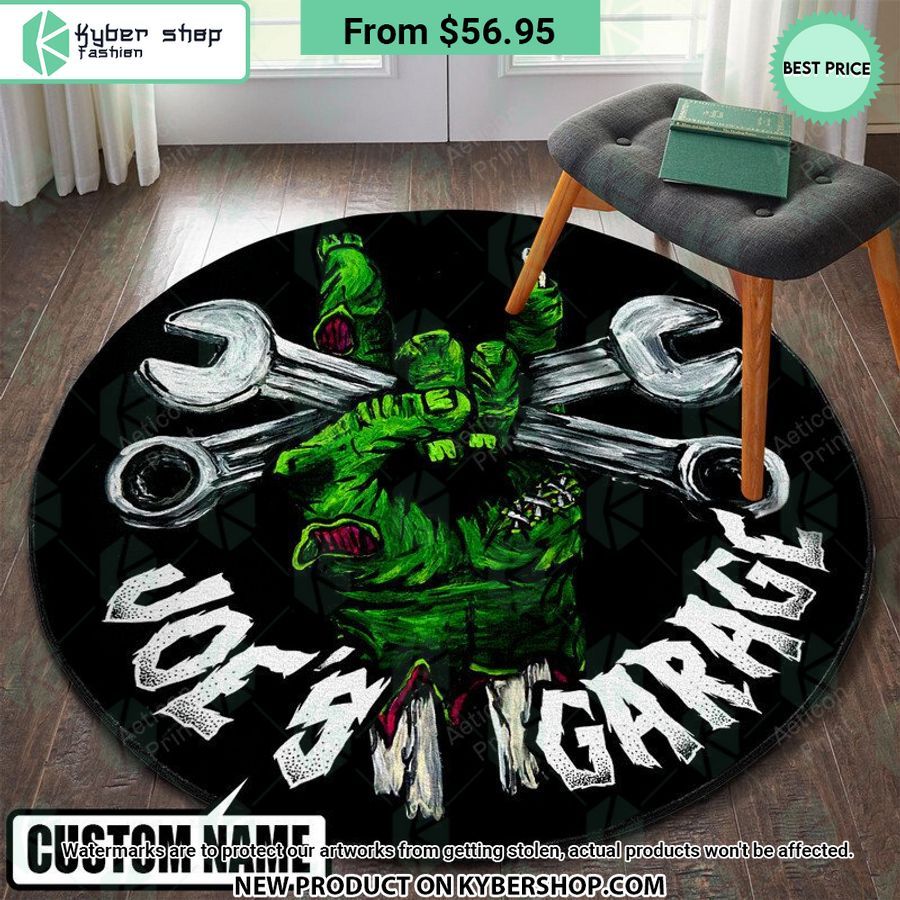 Rod Garage rock hand sign CUSTOM Round Rug
