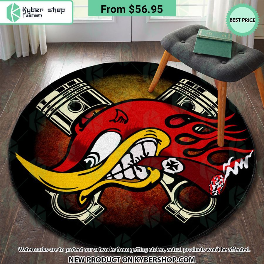 Rod Mr. Horsepower Devil Garage Round Rug