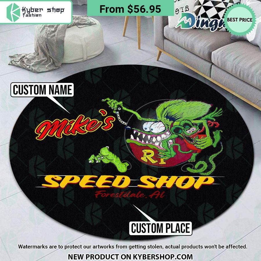 Rod Rat Fink Speed Shop CUSTOM Round Rug