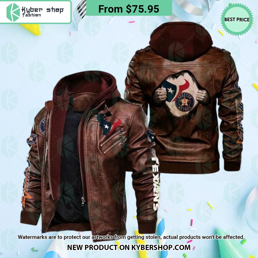 Houston Texans Houston Astros Leather Jacket