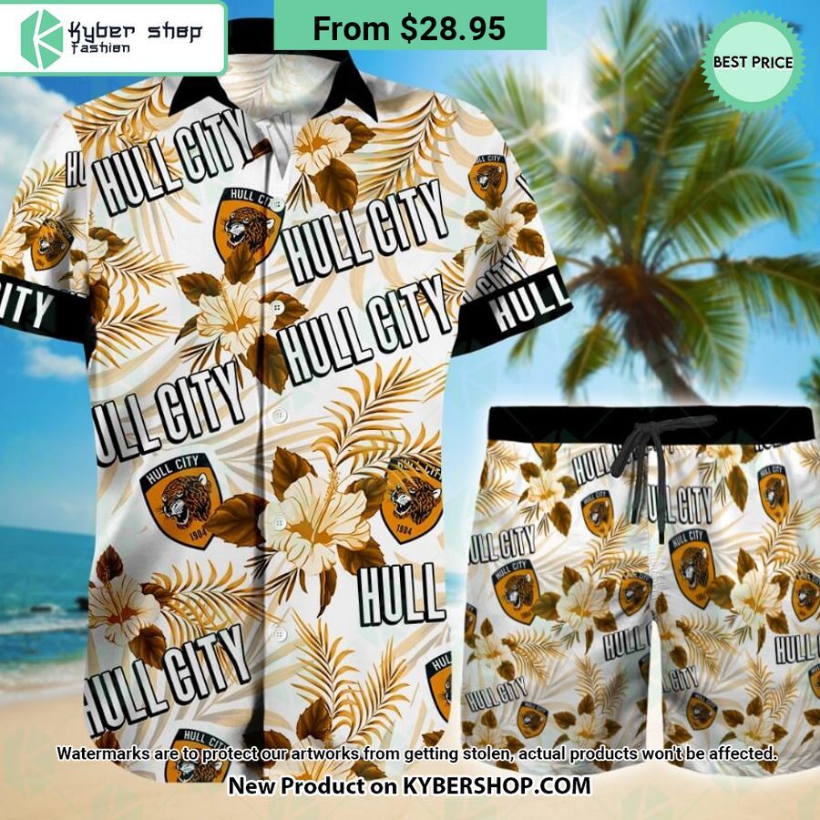 Hull City Floral Hawaiian Shirt and Shorts