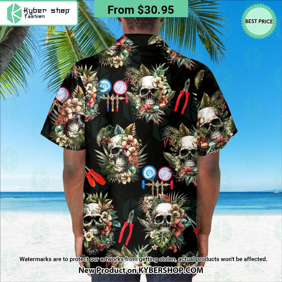 HVAC Tech Skull Hawaiian Shirt