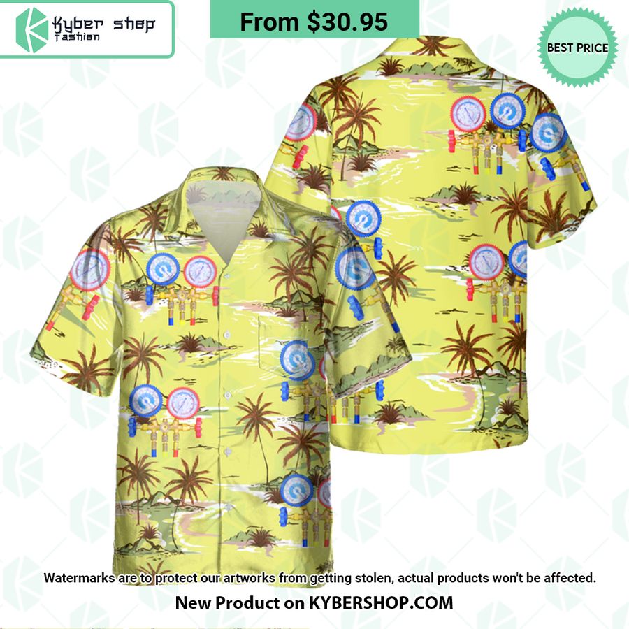 HVAC Tech Yellow Hawaiian Shirt