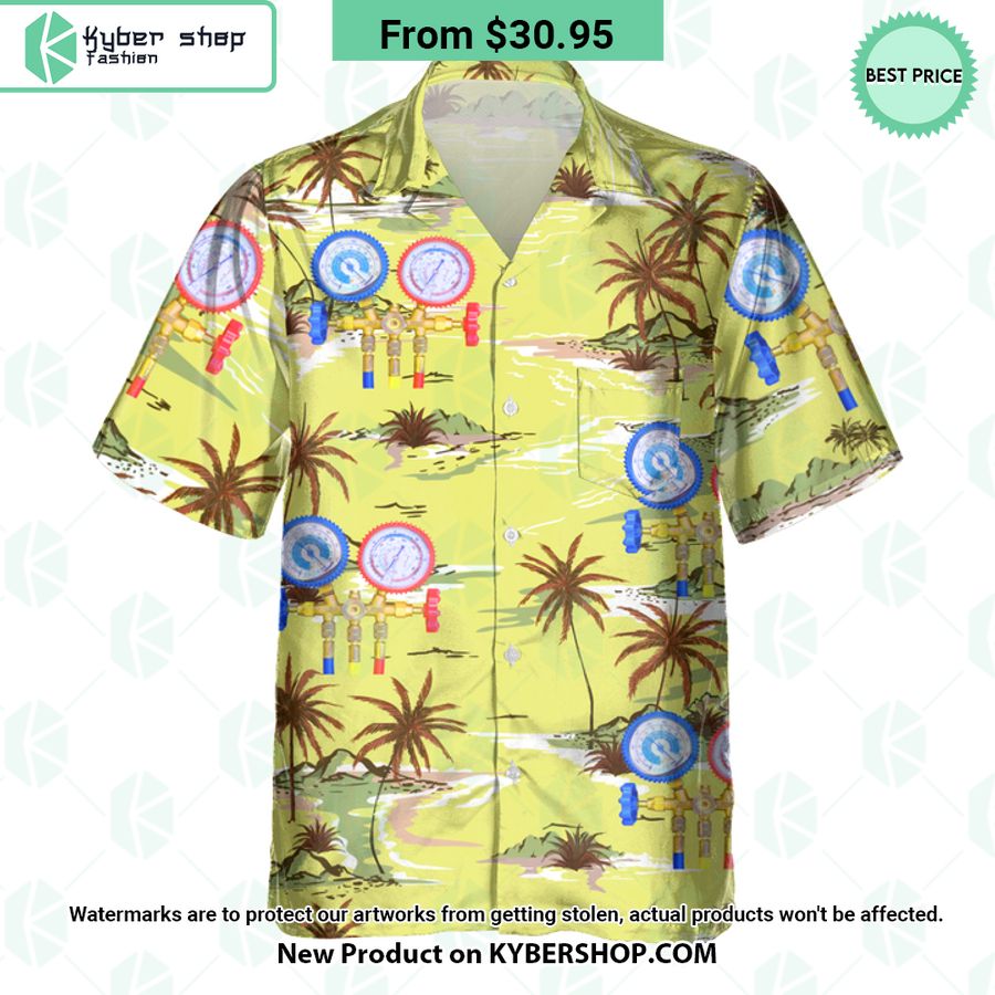 HVAC Tech Yellow Hawaiian Shirt