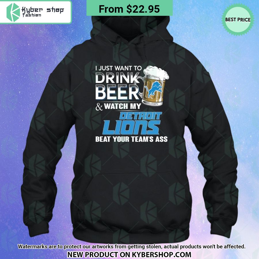 I Just Want To Drink Beer & Watch My Detroit lions T Shirt