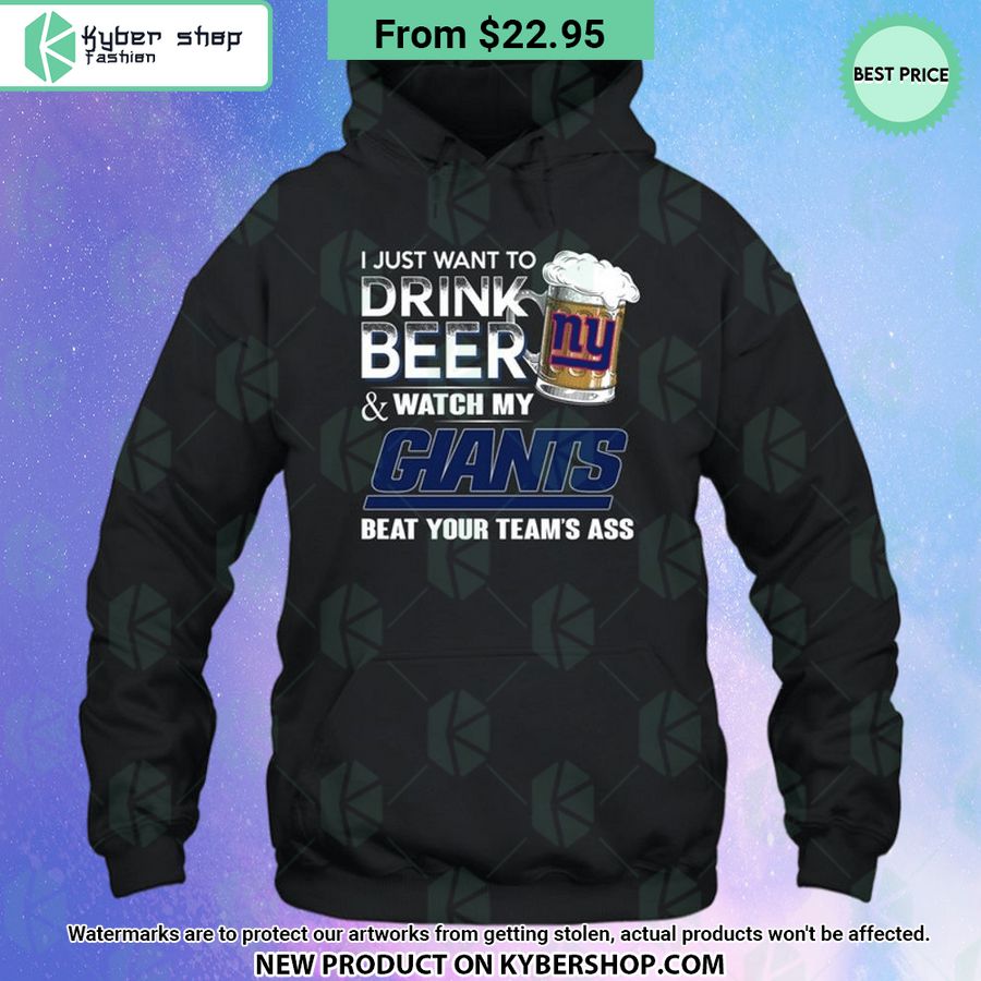 I Just Want To Drink Beer & Watch My New York Giants T Shirt