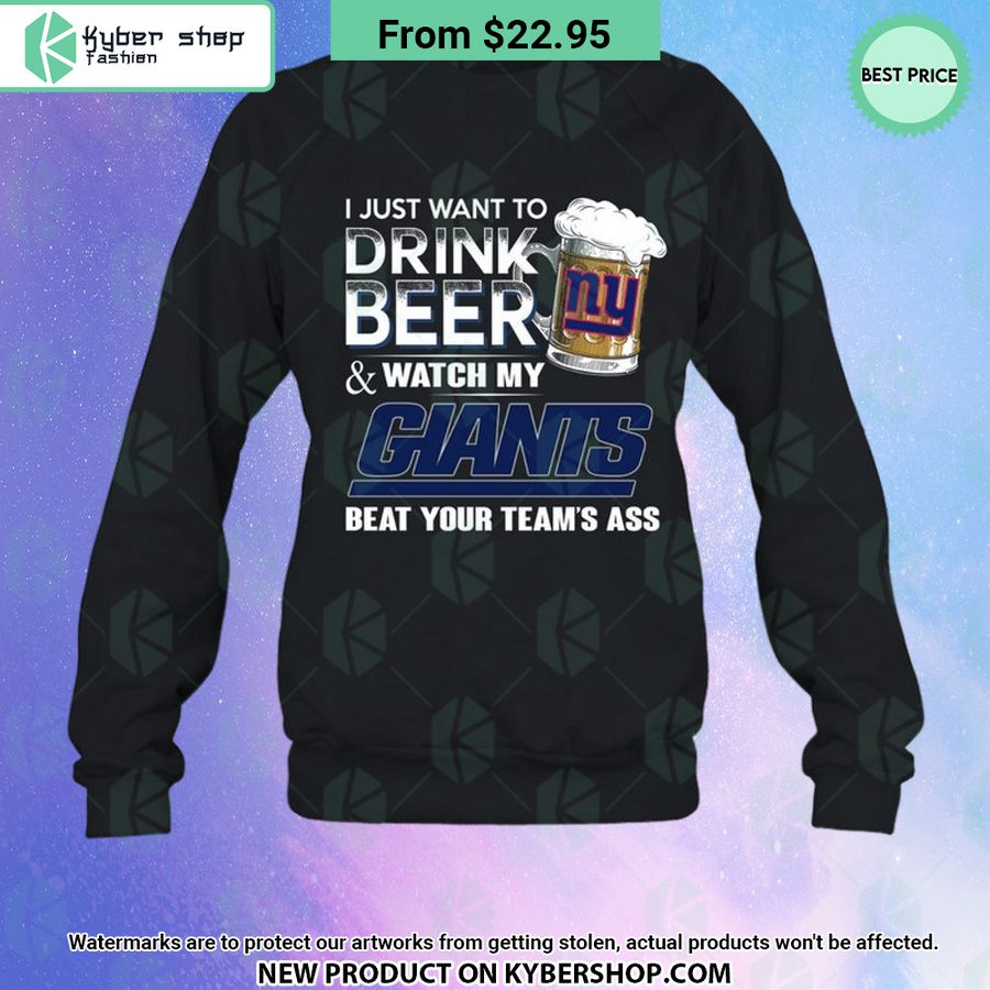 I Just Want To Drink Beer & Watch My New York Giants T Shirt