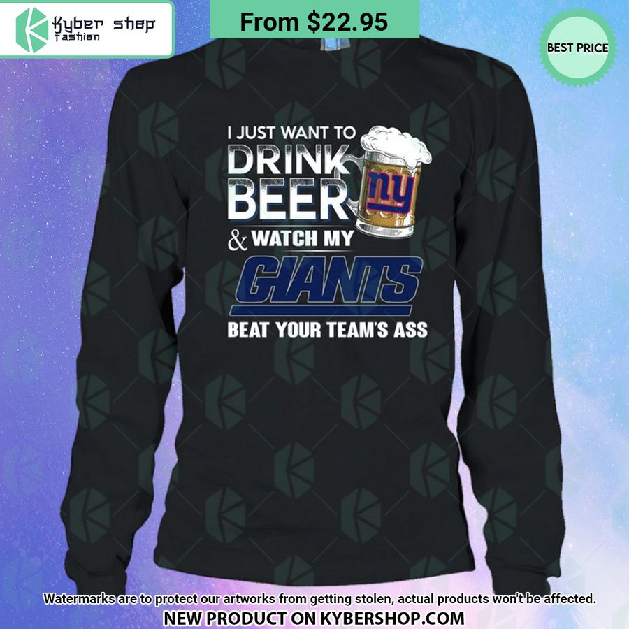 I Just Want To Drink Beer & Watch My New York Giants T Shirt