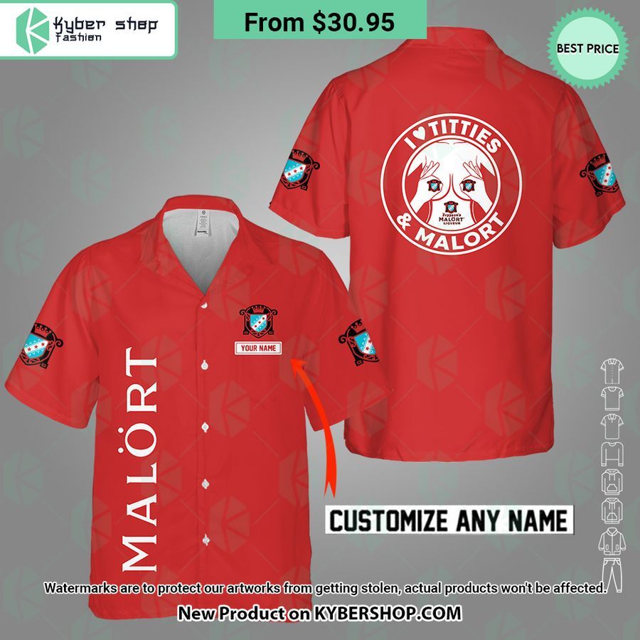 I Love Titties And Malort CUSTOM Hawaiian Shirt
