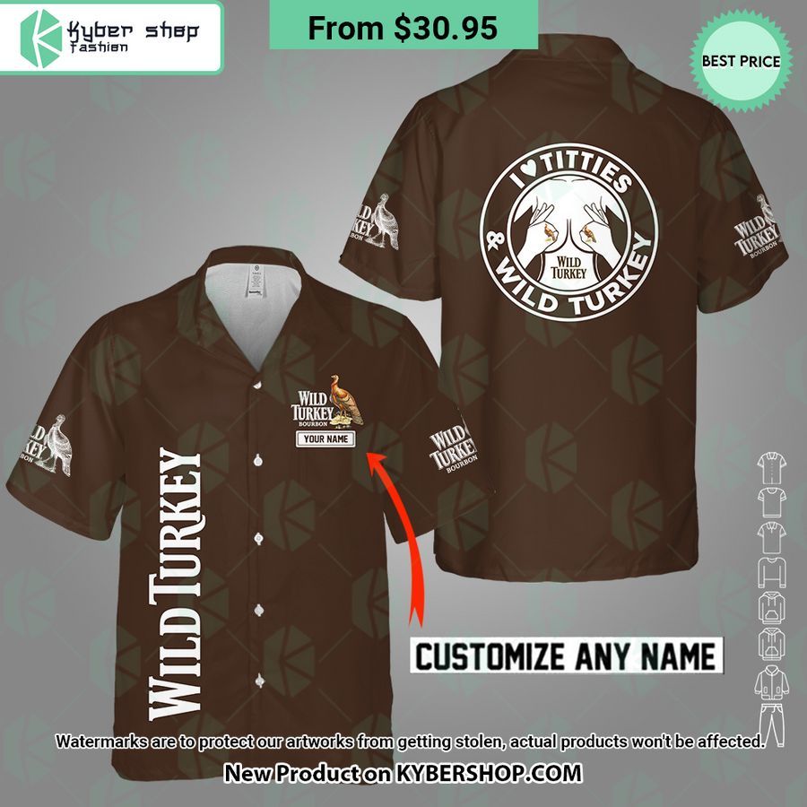 I Love Titties And Wild Turkey CUSTOM Hawaiian Shirt