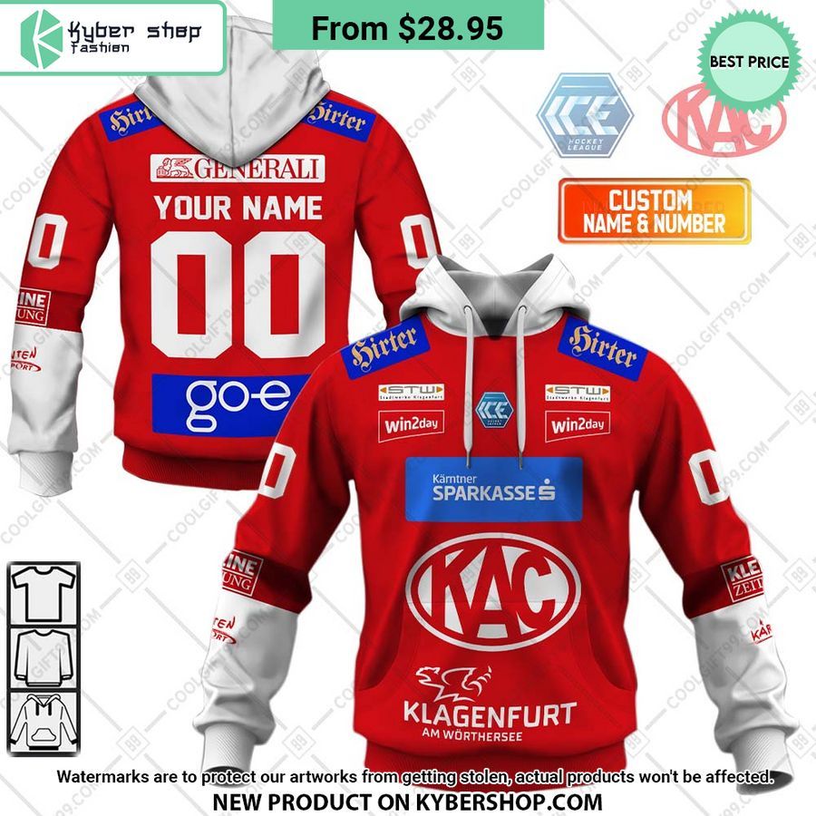 Ice Hockey League EC KAC Home Jersey Style Hoodie