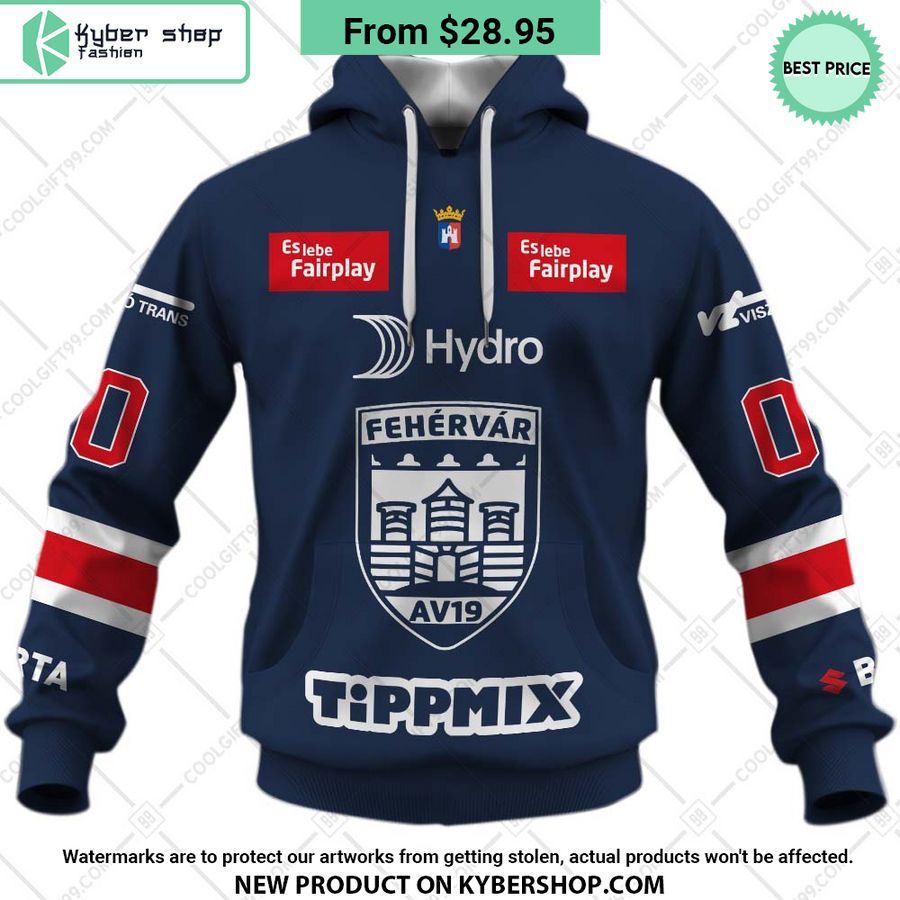 Ice Hockey League Fehervar AV19 Home Jersey Style Hoodie