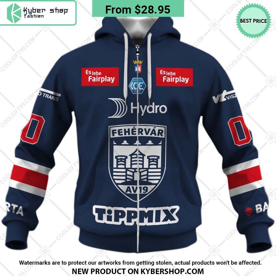 Ice Hockey League Fehervar AV19 Home Jersey Style Hoodie