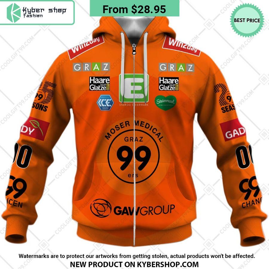 Ice Hockey League Graz 99ers Home Jersey Style Hoodie