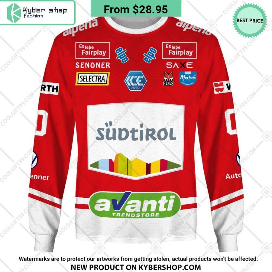 Ice Hockey League HC Bozen Bolzano Foxes Home Jersey Style Hoodie