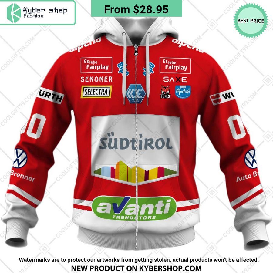 Ice Hockey League HC Bozen Bolzano Foxes Home Jersey Style Hoodie