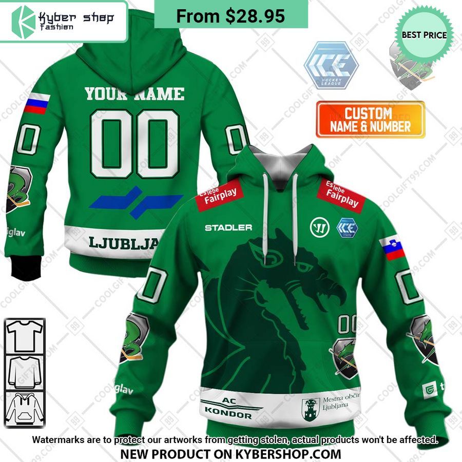 Ice Hockey League HK Olimpija Home Jersey Style Hoodie