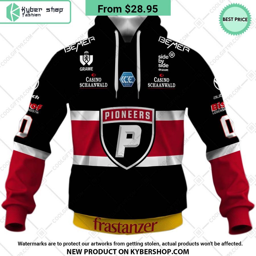 Ice Hockey League Pioneers Vorarlberg Home Jersey Style Hoodie