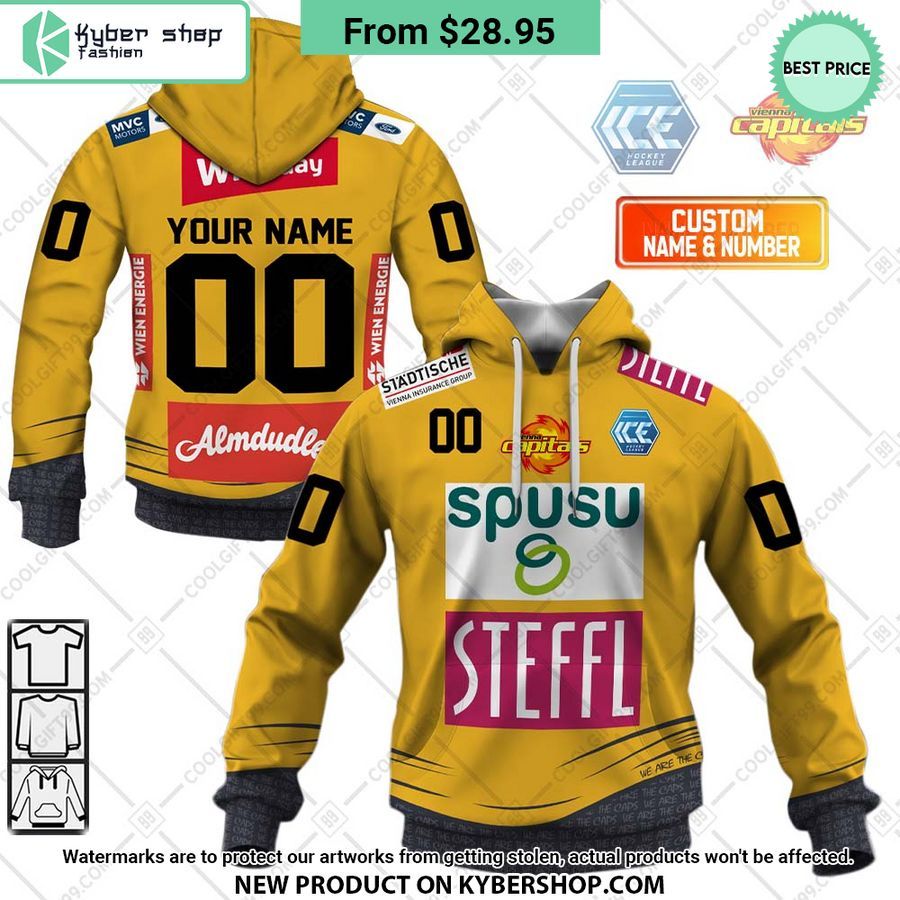 Ice Hockey League Vienna Capitals Home Jersey Style Hoodie