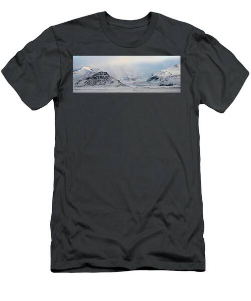 Iceland Foggy Mountain Glacier Panorama T-Shirt