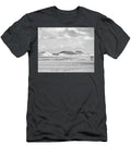 Iceland Snowy Hills Landscape With Tree In Minimalist Black And White T-Shirt