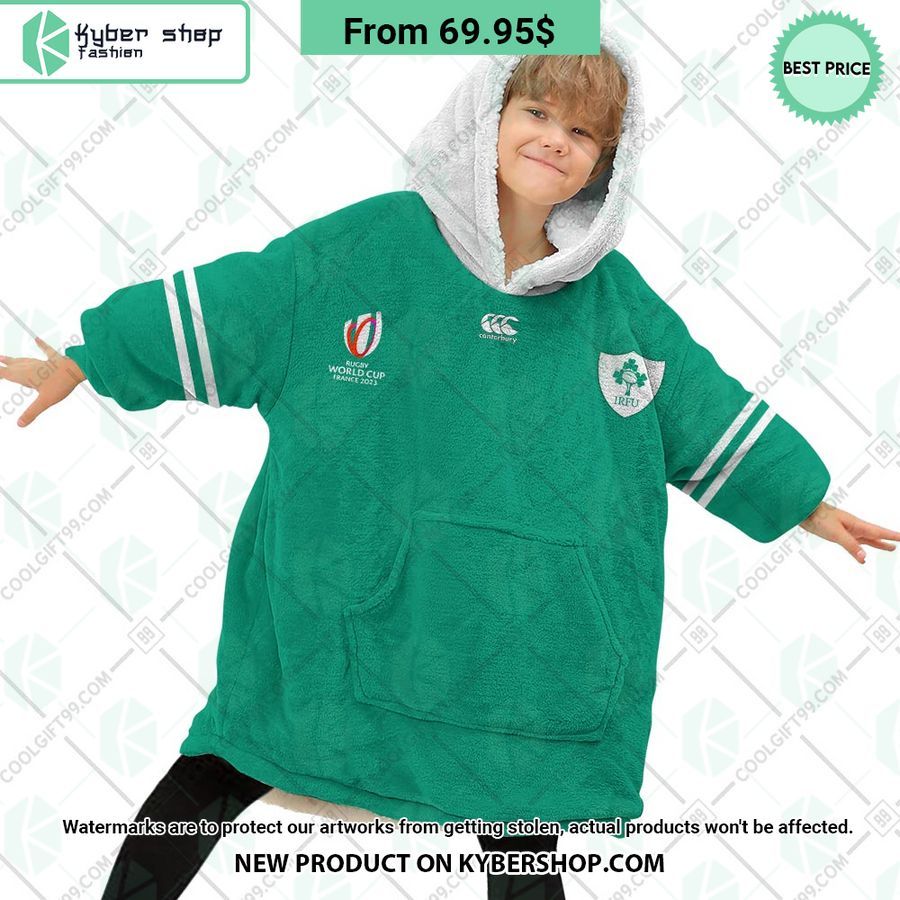Ireland Rugby Home Jersey Rugby World Cup 2023 CUSTOM Blanket Hoodie
