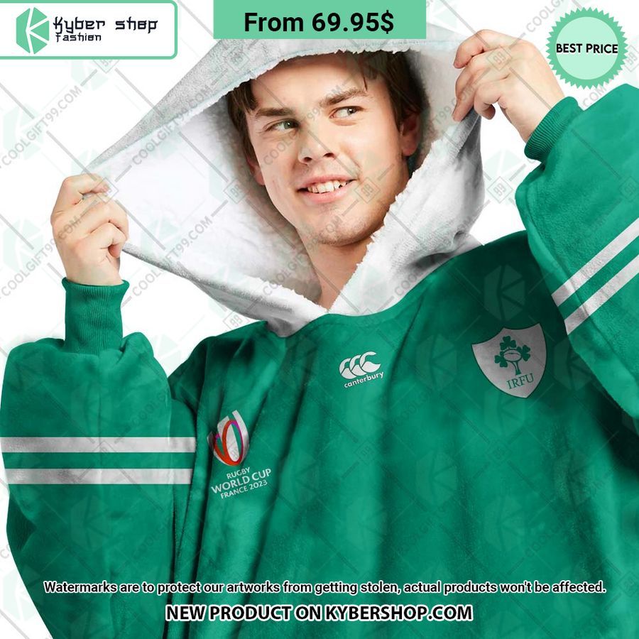 Ireland Rugby Home Jersey Rugby World Cup 2023 CUSTOM Blanket Hoodie